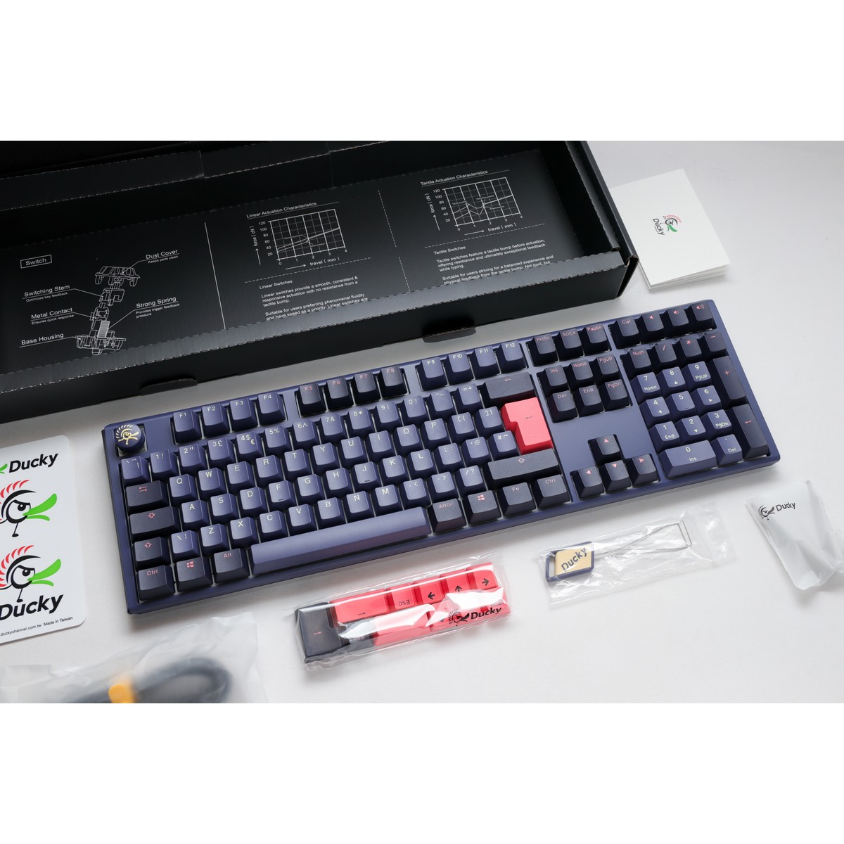 Ducky - Ducky One 3 Cosmic USB RGB Mechanical Gaming Keyboard Cherry MX Red Switch - UK Layout