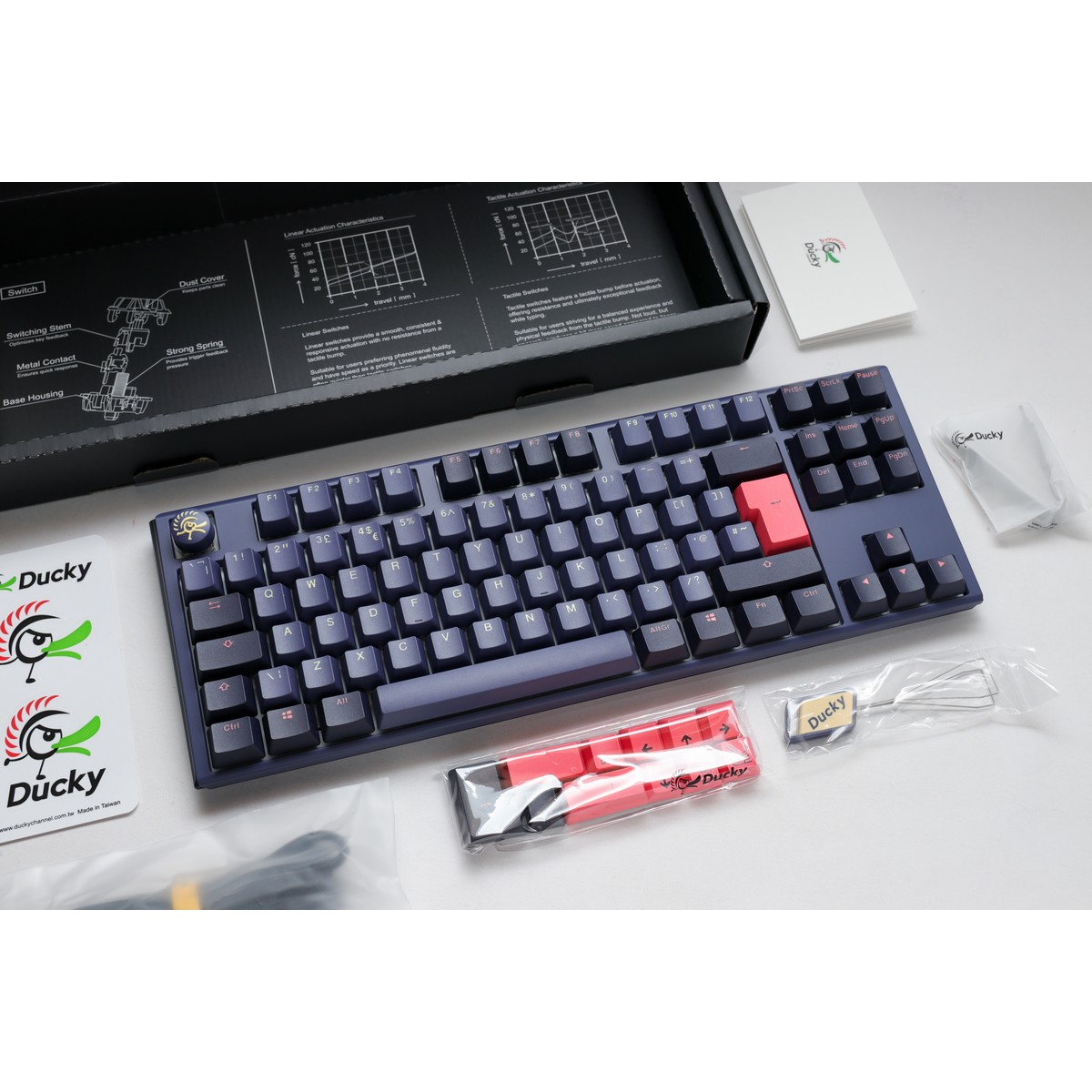 Ducky - Ducky One 3 Cosmic TKL 80% USB RGB Mechanical Gaming Keyboard Cherry MX Blue Switch - UK Layout