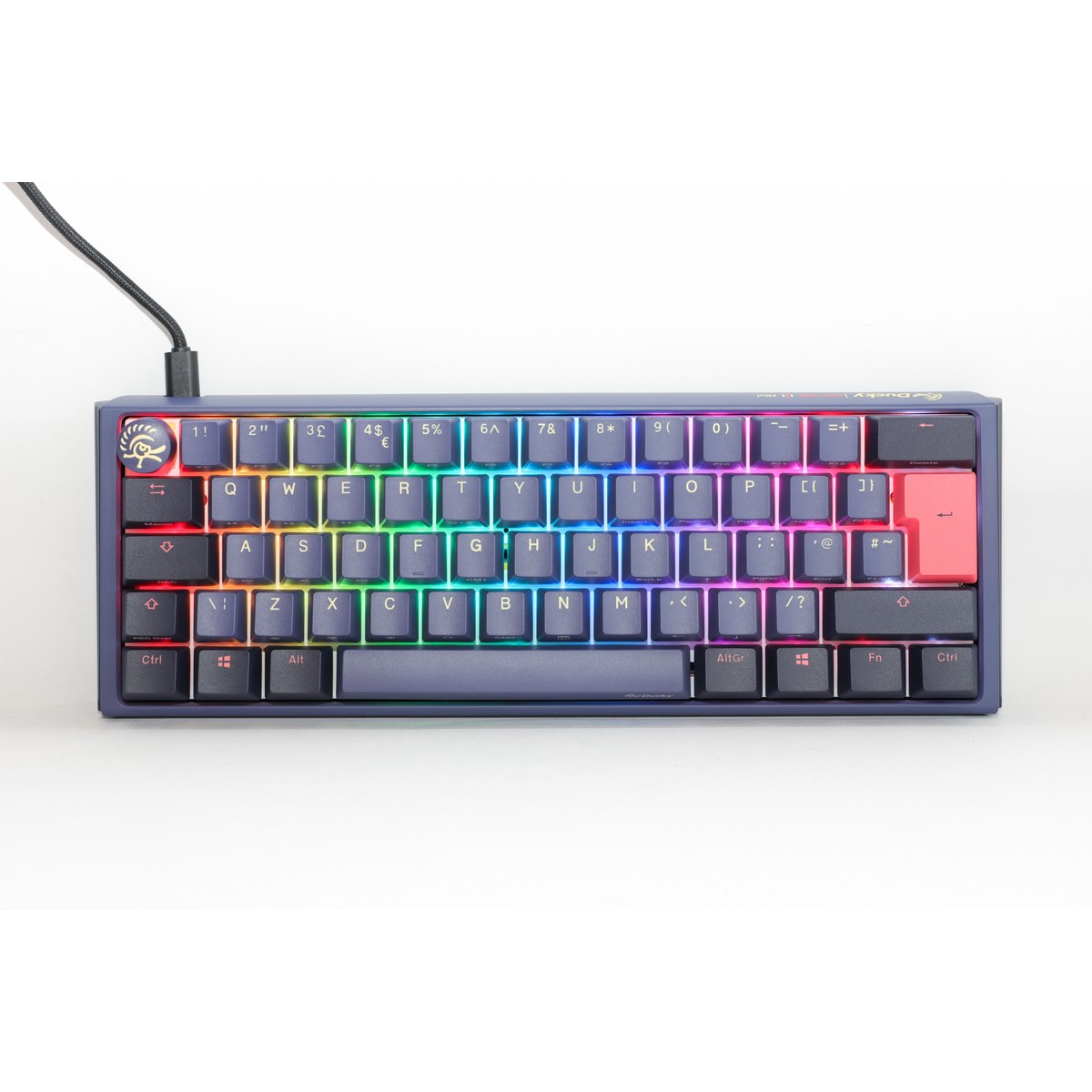 Ducky One 3 Cosmic Mini 60% USB RGB Mechanical Gaming Keyboard Cherry MX Silent Red Switch - UK Layout