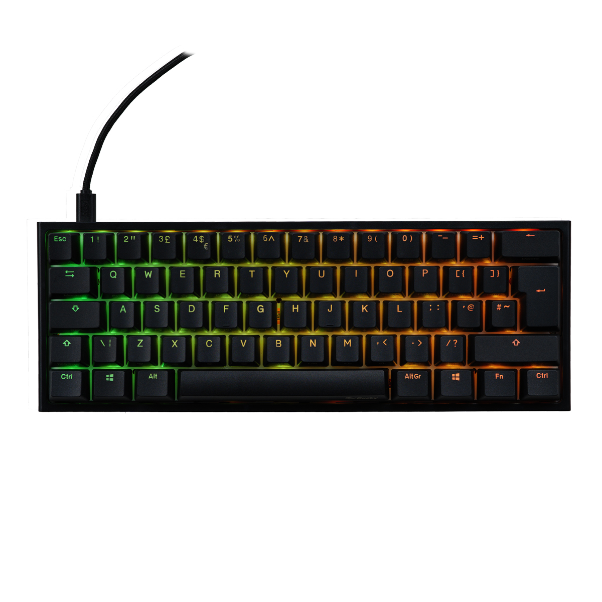 Ducky One 2 Pro Mini 60% Mechanical Gaming Keyboard Black MX Cherry Brown Switch - UK Layout