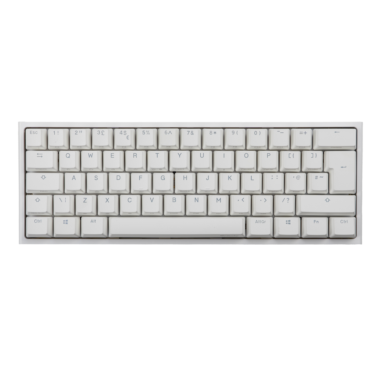 Ducky - Ducky One 2 Pro Mini 60% Mechanical Gaming Keyboard MX Cherry Brown Switch White Frame - UK Layout