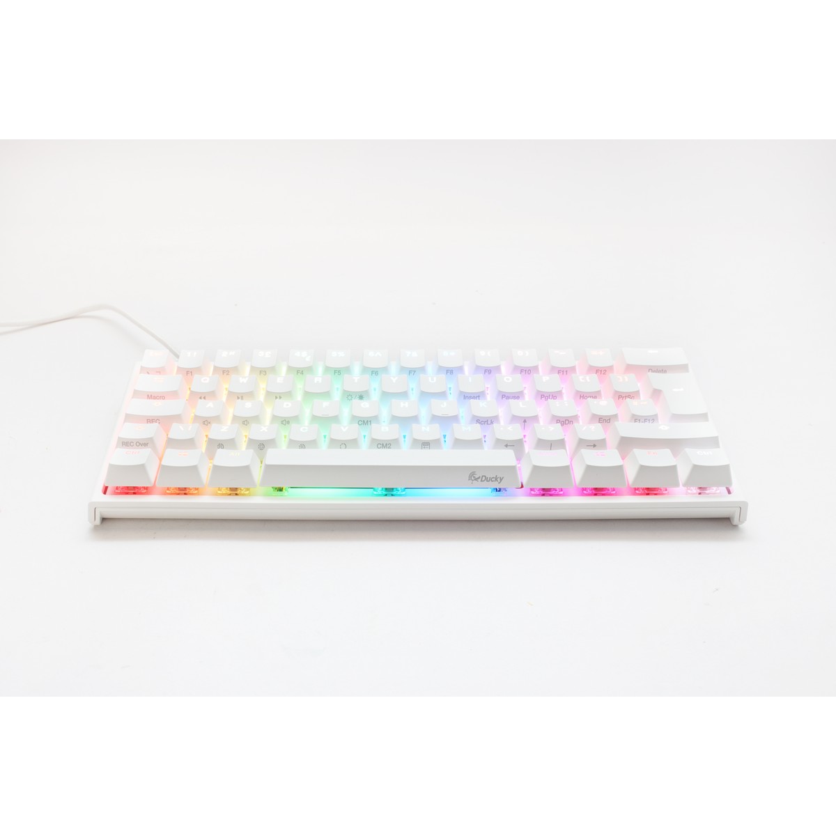 Ducky - Ducky One 2 Pro Mini 60% Mechanical Gaming Keyboard MX Cherry Red Switch White Frame - UK Layout