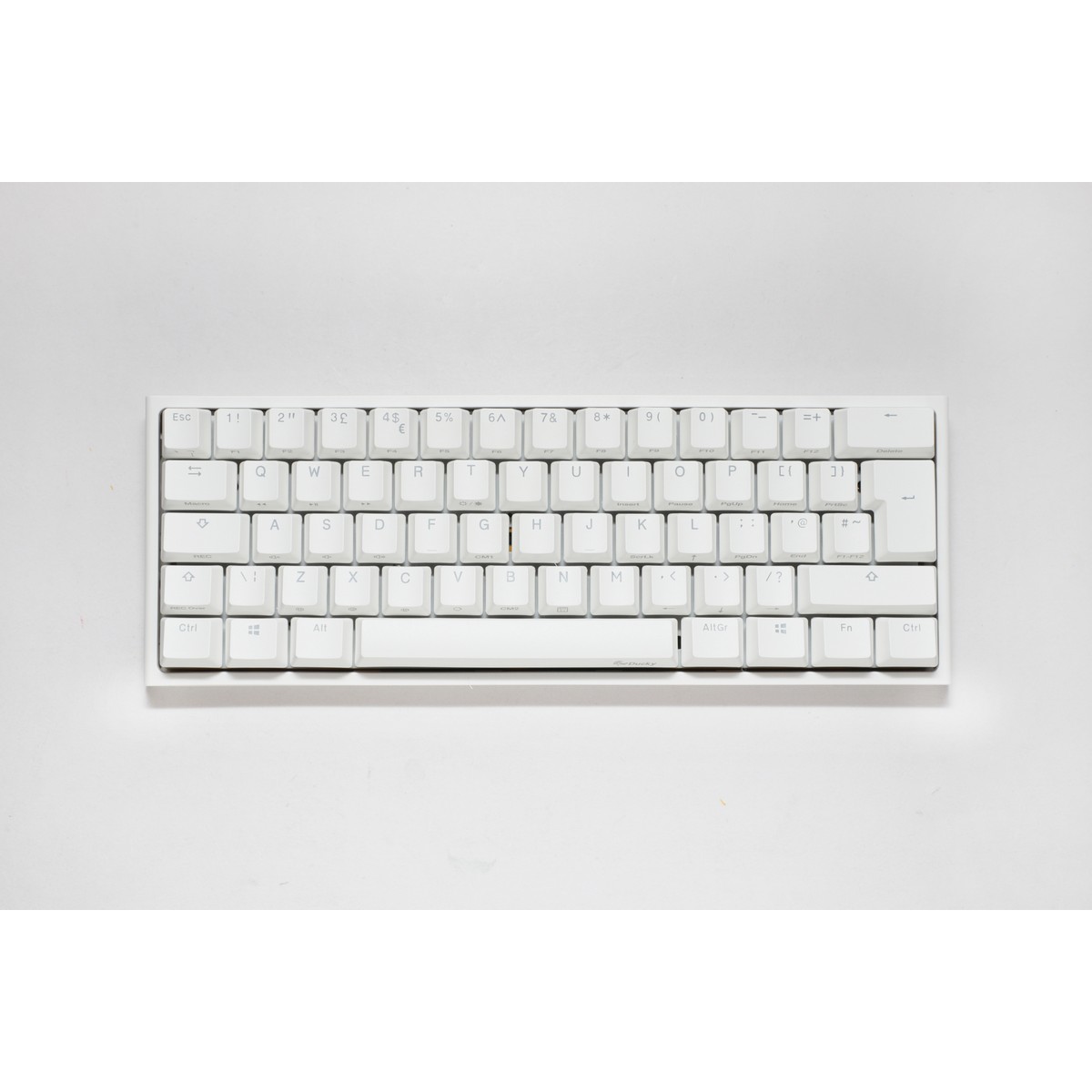 Ducky - Ducky One 2 Pro Mini 60% Mechanical Gaming Keyboard MX Cherry Silver Switch White Frame - UK Layout