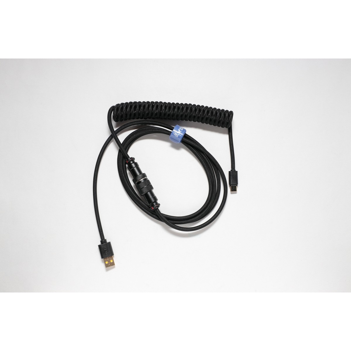 Ducky Premicord USB Coiled Keyboard Cable - Phantom Black- 1.8m