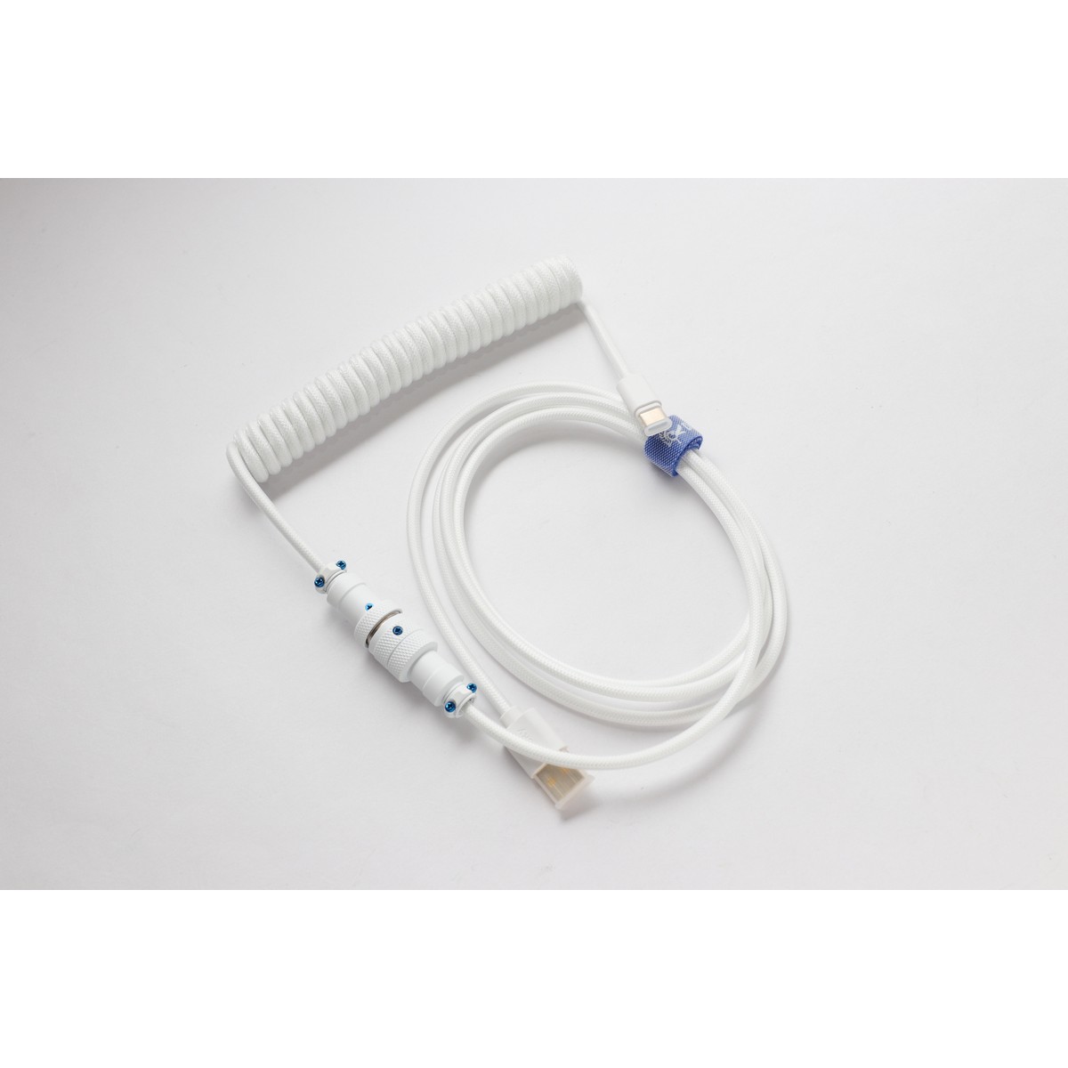 Ducky Premicord USB Coiled Keyboard Cable - Pure White - 1.8m