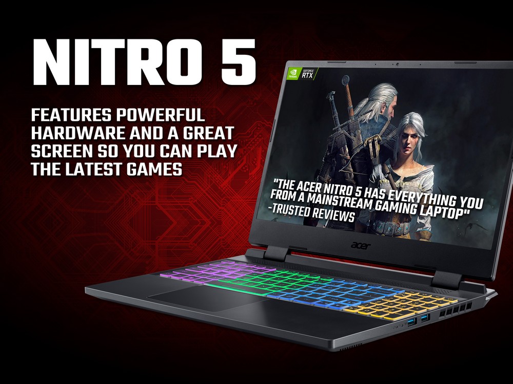 Acer - Acer Nitro 5 NVIDIA RTX 4050 16GB 17.3 FHD 144Hz Intel  i7-12650H Gaming Laptop