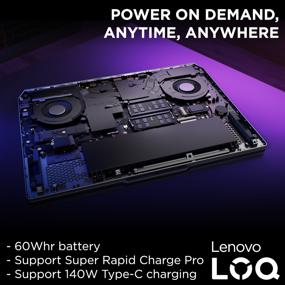 Lenovo - Lenovo LOQ 3 NVIDIA RTX 4060 24GB 15.6 FHD 144Hz Intel i7-13650HX Gaming Laptop