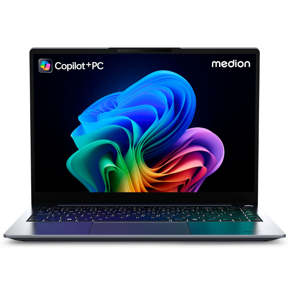 Medion - Medion 14 AI S1e SPRCHRGD 32GB 14 2.8K 120Hz 1TB Qualcomm Snapdragon X1E-78-100 Laptop