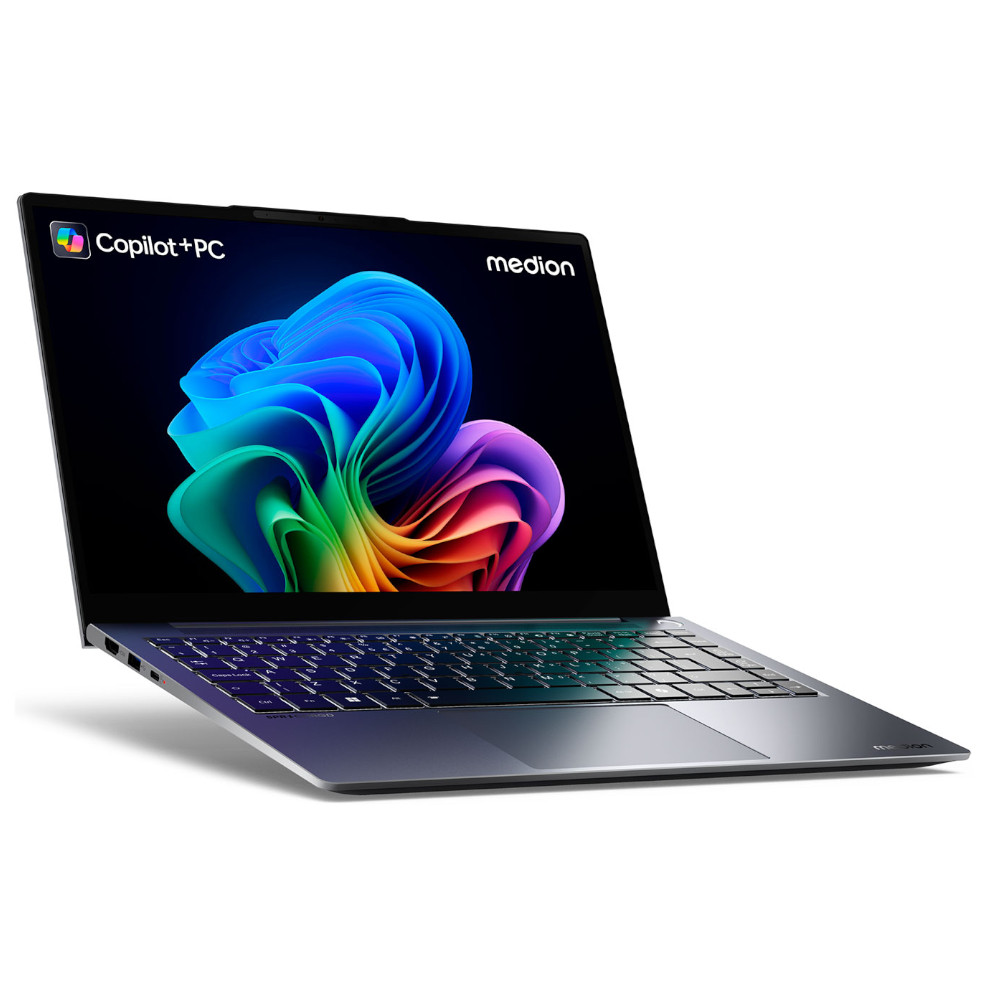 Medion - Medion 14 AI S1e SPRCHRGD 16GB 14 2.8K 120Hz 512GB Qualcomm Snapdragon X1E-78-100 Laptop