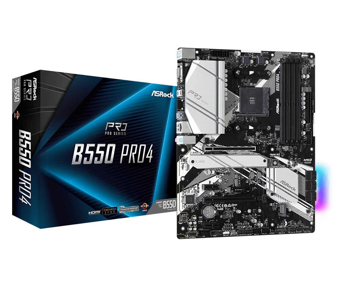 ASRock - Asrock B550 Pro4 (AMD AM4) B550 ATX Motherboard