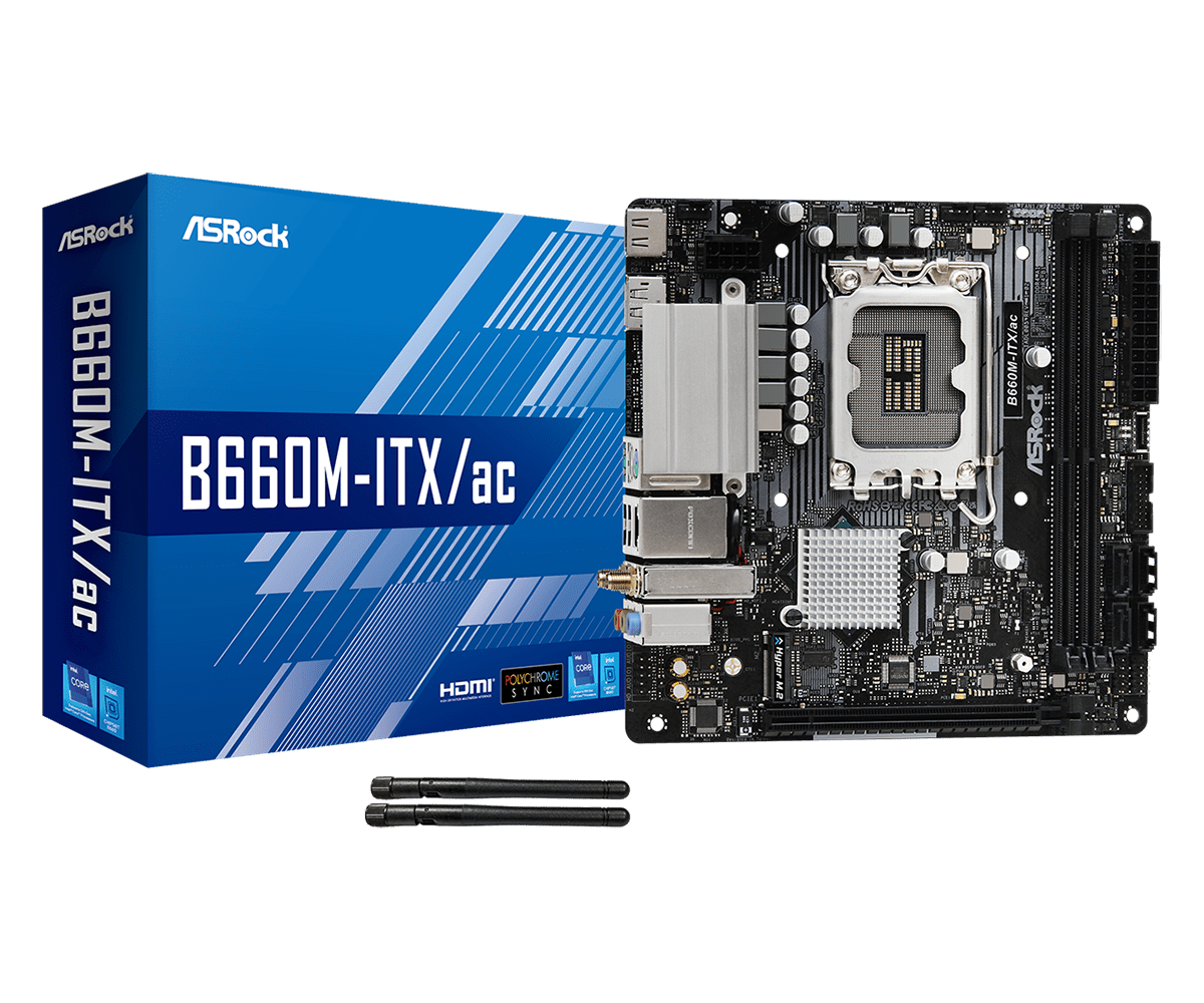 ASRock - Asrock B660M-ITX/ac - Intel B660 DDR4 Mini-ITX Motherboard