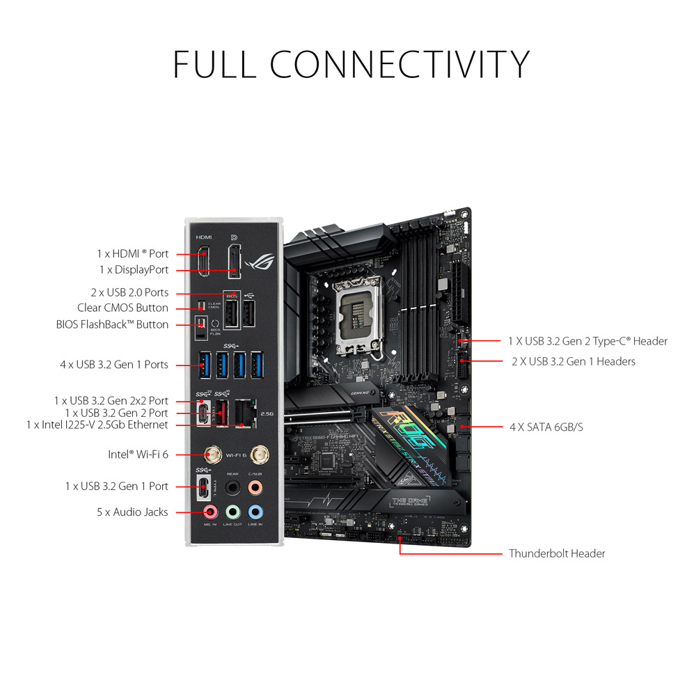 Asus - Asus ROG Strix B660-F Gaming WIFI - Intel B660 DDR5 ATX Motherboard