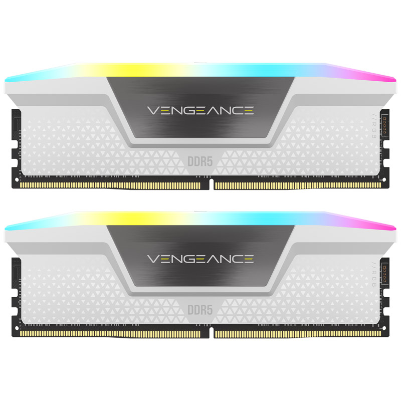 CORSAIR - Corsair Vengeance RGB 32GB (2X16GB) DDR5 PC5-41600C40 5200MHz Dual Channel-White