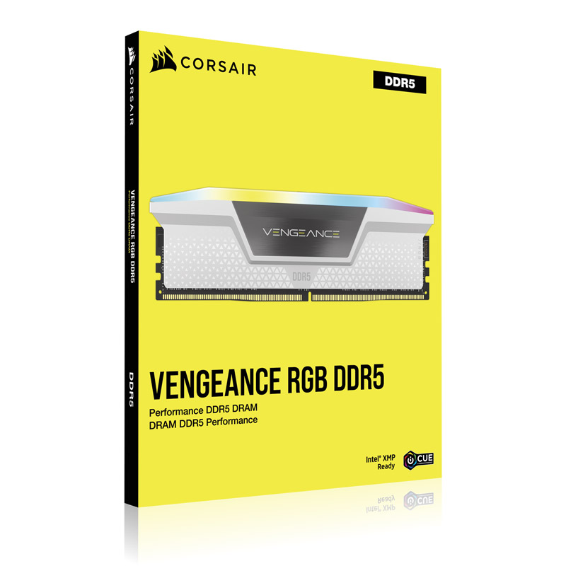 CORSAIR - Corsair Vengeance RGB 32GB (2X16GB) DDR5 PC5-41600C40 5200MHz Dual Channel-White