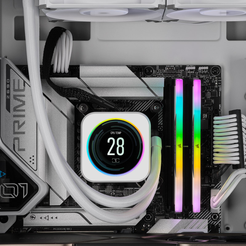 CORSAIR - Corsair Vengeance RGB 32GB (2X16GB) DDR5 PC5-41600C40 5200MHz Dual Channel-White