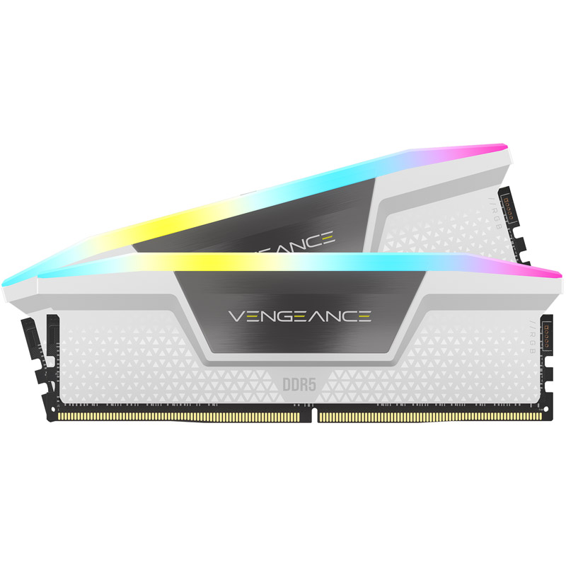 CORSAIR - Corsair Vengeance RGB 32GB (2X16GB) DDR5 PC5-41600C40 5200MHz Dual Channel-White