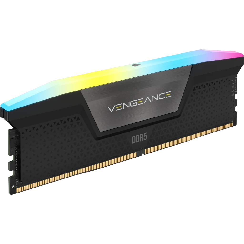 CORSAIR - Corsair Vengeance RGB 96GB (2X48GB) DDR5 PC5-44800C32 6400MHz Dual Channel Kit - Black