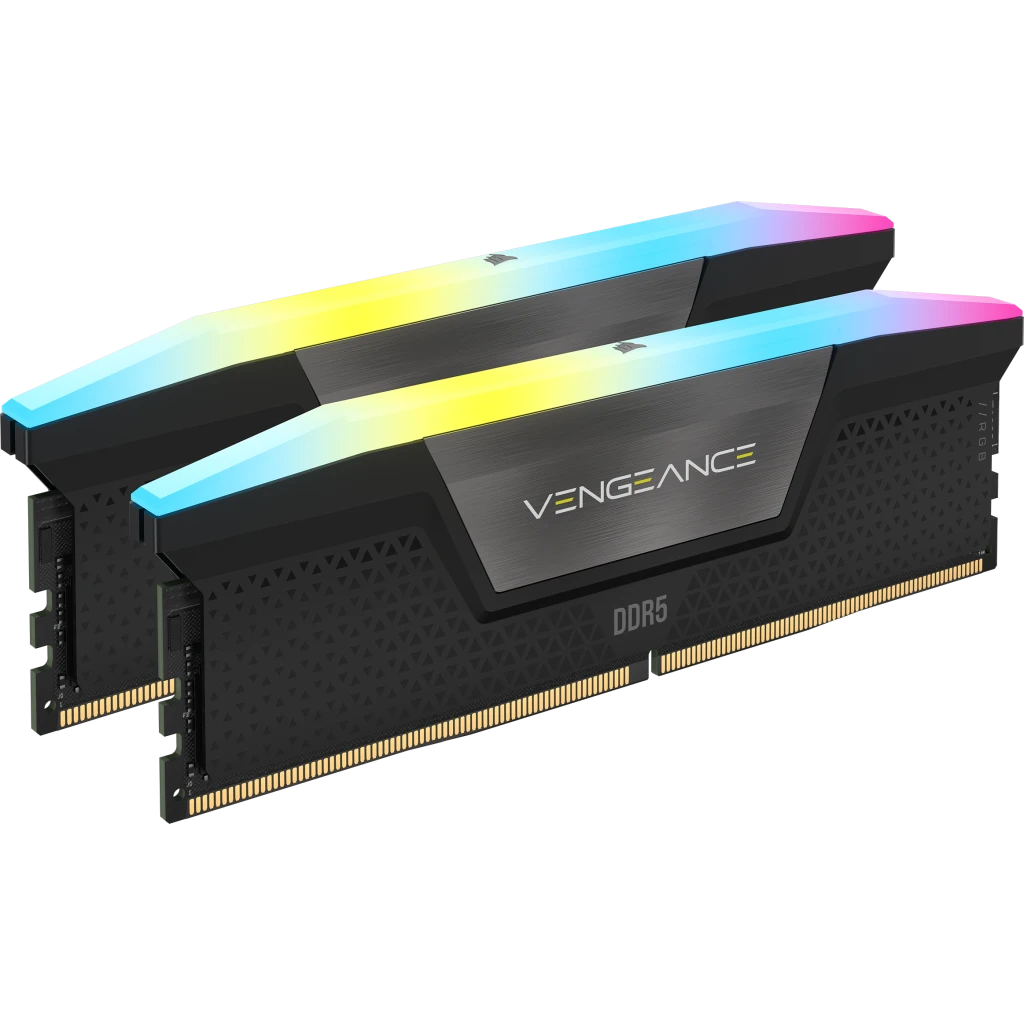 CORSAIR - Corsair Vengeance RGB 96GB (2X48GB) DDR5 PC5-44800C32 6400MHz Dual Channel Kit - Black