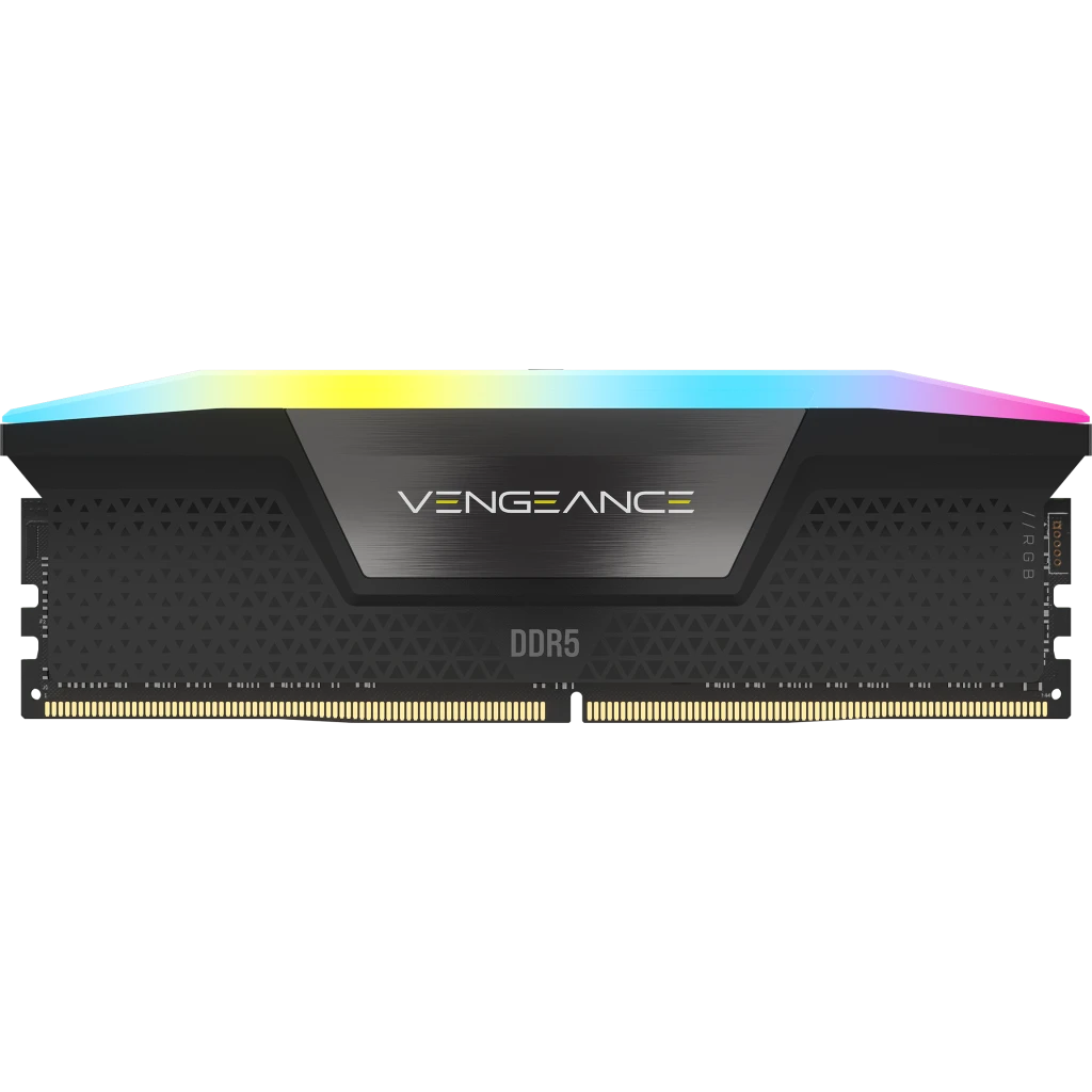 CORSAIR - Corsair Vengeance RGB 96GB (2X48GB) DDR5 PC5-44800C32 6400MHz Dual Channel Kit - Black