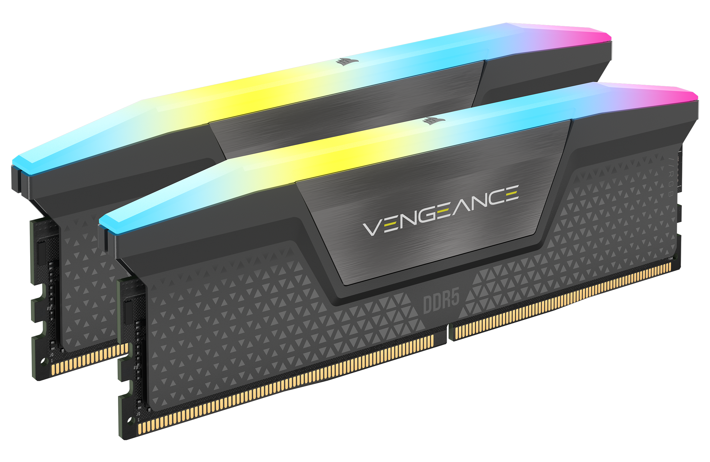 CORSAIR - Corsair Vengeance XMP/EXPO RGB 32GB (2X16GB) DDR5 PC5-48000C28 6000MHz Dual Channel Kit - Grey