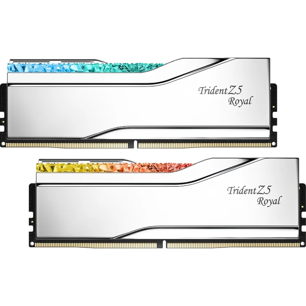 G.Skill Royal RGB XMP 32GB (2x16GB) DDR5 PC5-60800C36 7600MHz Dual Channel Kit - Silver