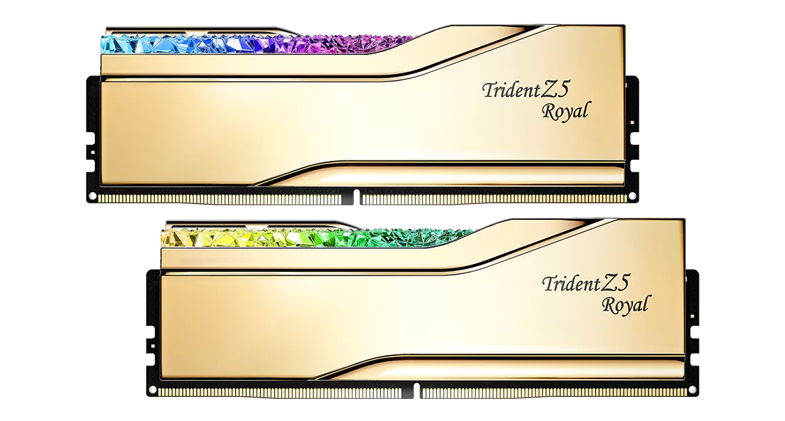 Royal RGB XMP 48GB (2x24GB) DDR5 PC5-60000C40 8000MHz Dual Channel Kit - Gold