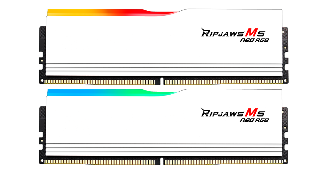 G.Skill Ripjaws M5 NEO RGB EXPO 32GB (2x16GB) DDR5 PC5-48000C28 6000MHz Dual Channel Kit- White