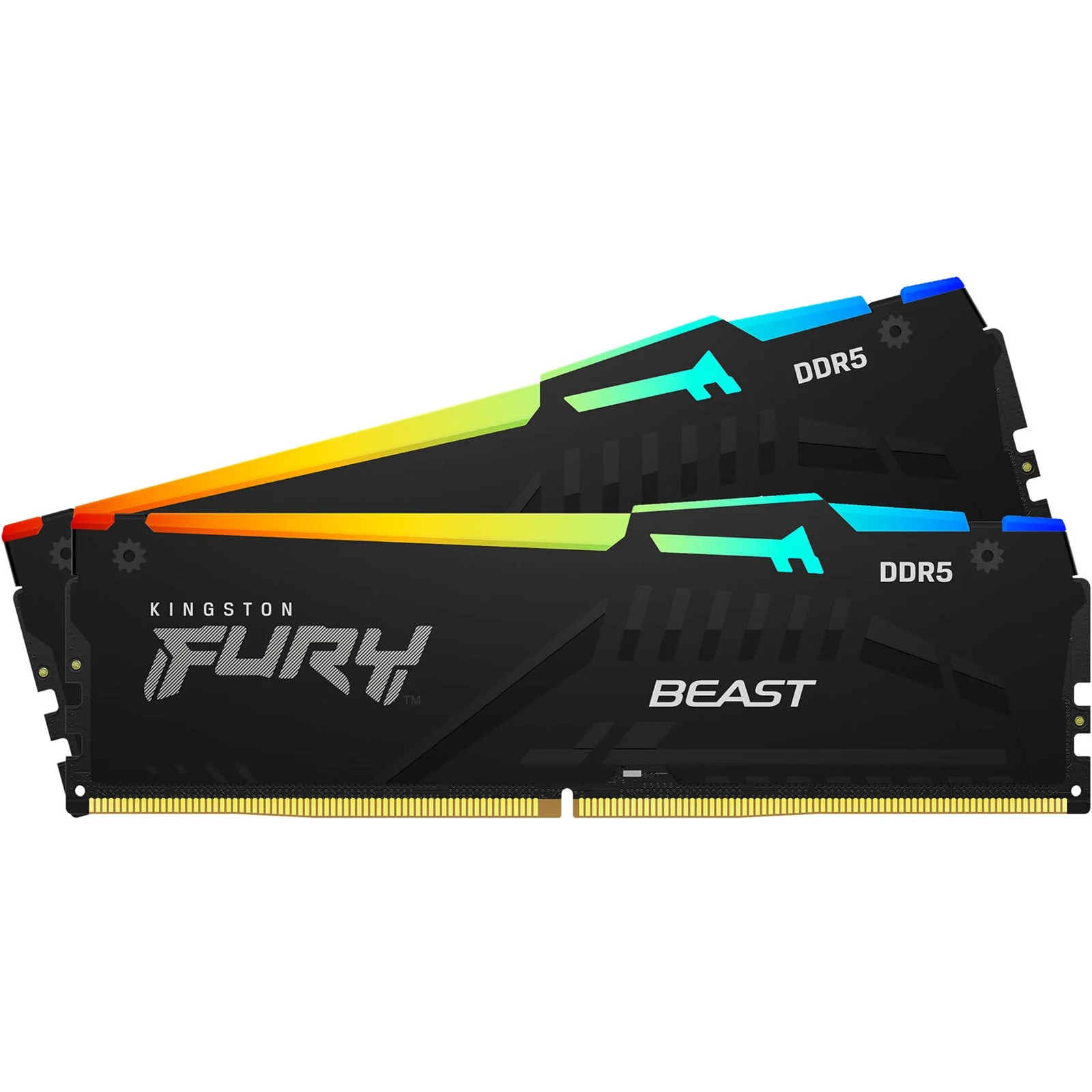 Kingston - Kingston FURY Beast RGB 32GB (2x16GB) DDR5 PC5-44800C32 6400MHz Dual Channel Kit