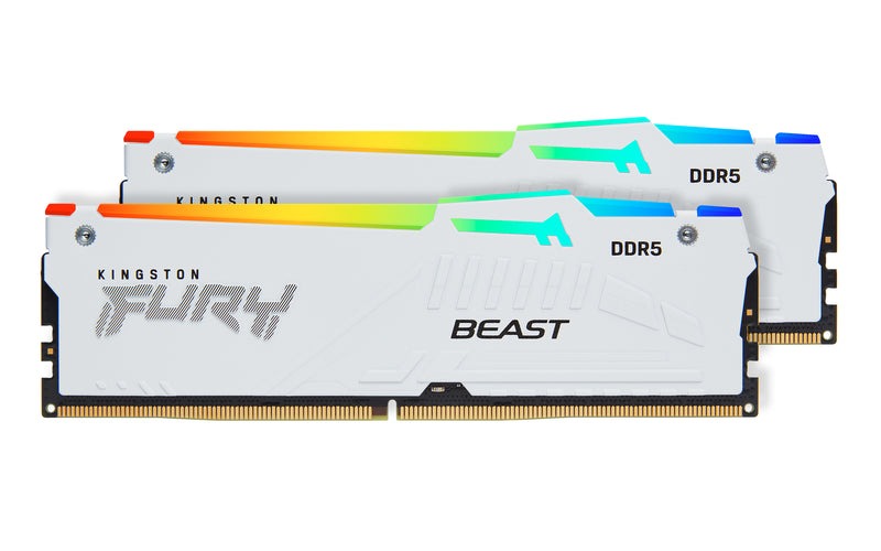 Kingston FURY Beast RGB 32GB (2x16GB) DDR5 PC5-44800C32 6400MHz Dual Channel Kit - White