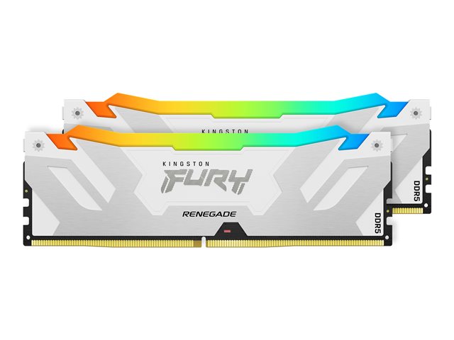 Kingston - Kingston FURY Renegade  RGB 32GB (2x16GB) DDR5 PC5-44800C38 7600MHz Dual Channel Kit - White