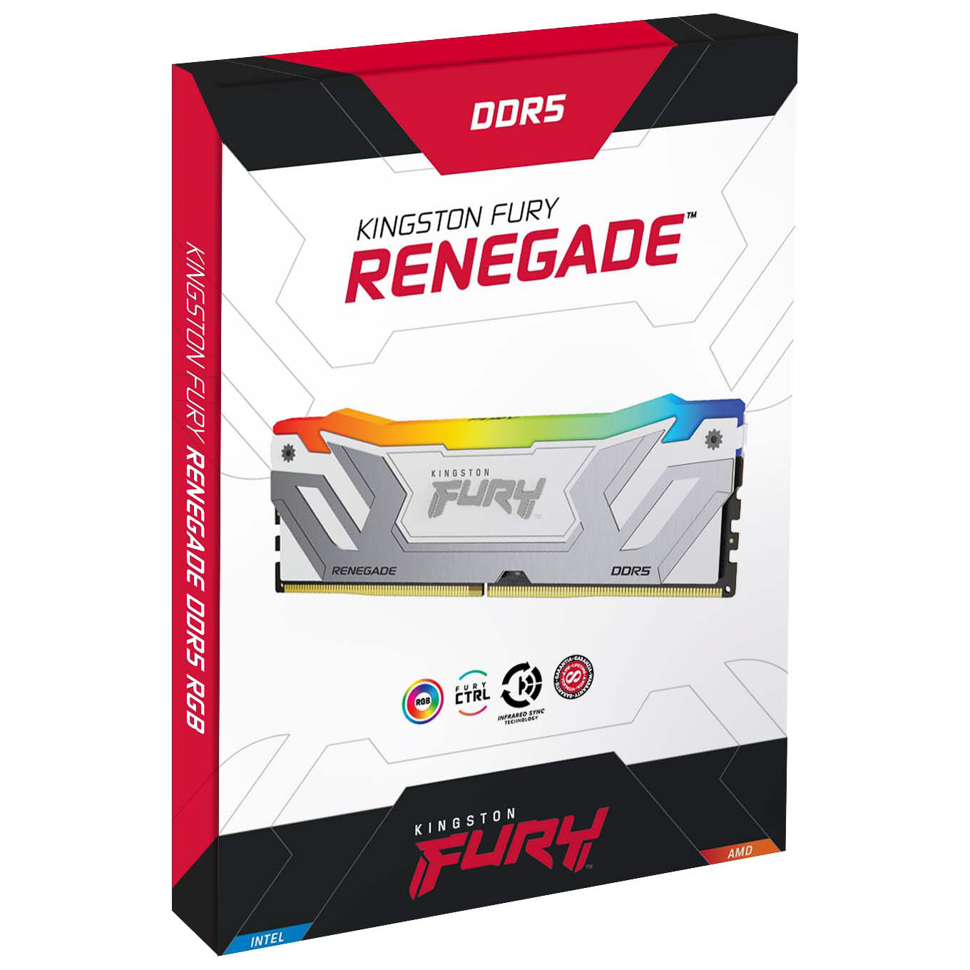 Kingston - Kingston FURY Renegade RGB 48GB (2x24GB) DDR5 C40 8400MHz CUDIMM Dual Channel Kit - White