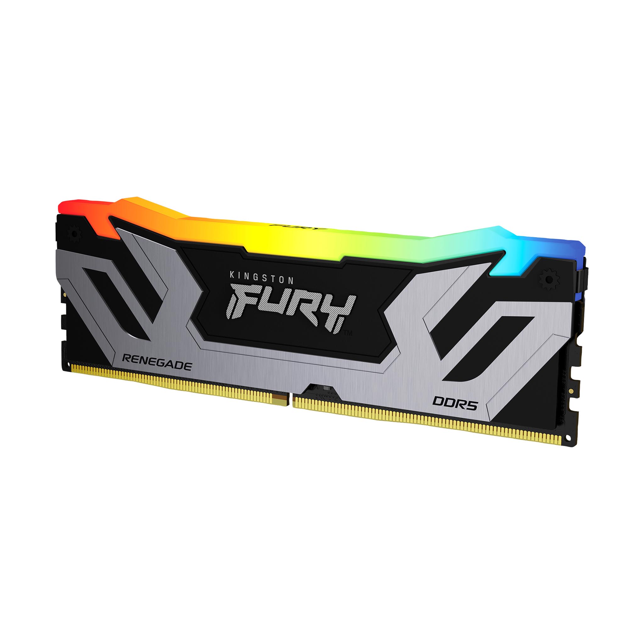 Kingston - Kingston FURY Renegade RGB 48GB (2x24GB) DDR5 C40 8400MHz CUDIMM Dual Channel Kit - Black/Silver