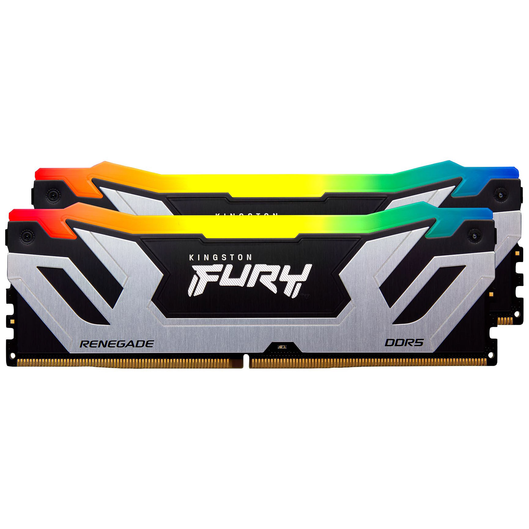 Kingston - Kingston FURY Renegade RGB 48GB (2x24GB) DDR5 C40 8400MHz CUDIMM Dual Channel Kit - Black/Silver