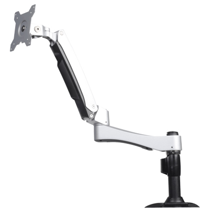 SilverStone ARM11SC Single Arm Desktop Clamp Mount for Single 17-24" Monitor - Silver