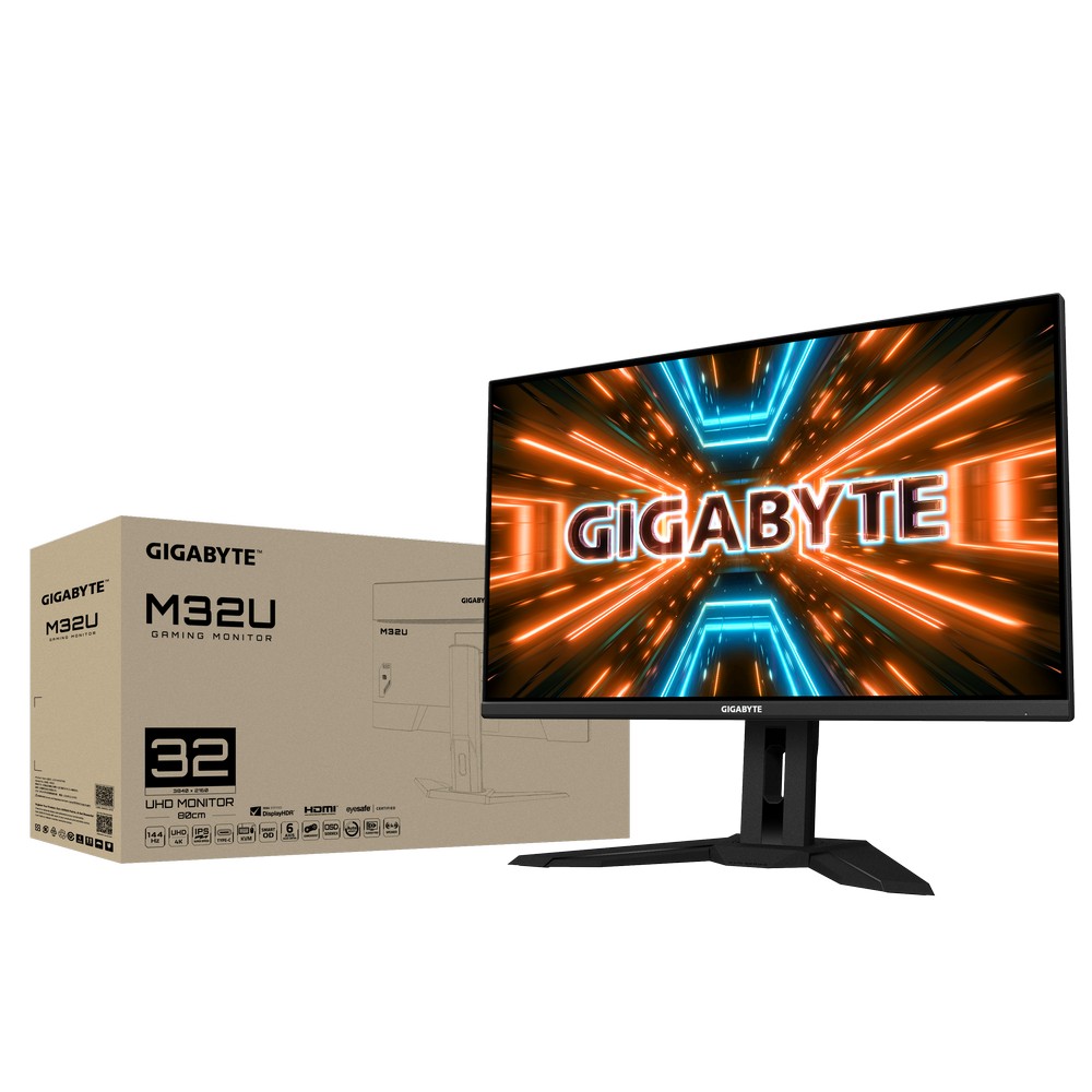 Gigabyte - Gigabyte 32" M32U 3840x2160 4K SS IPS 144Hz 1ms FreeSync/G-Sync KVM HDR Widescreen Gaming Monitor