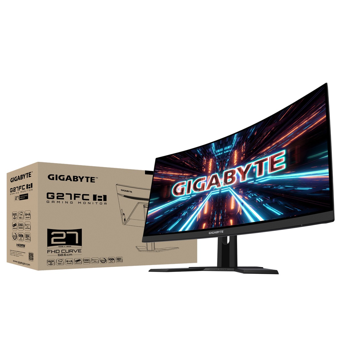 Gigabyte - Gigabyte 27" G27FC A 1920x1080 VA 165Hz 1ms FreeSync Curved Widescreen Gaming Monitor