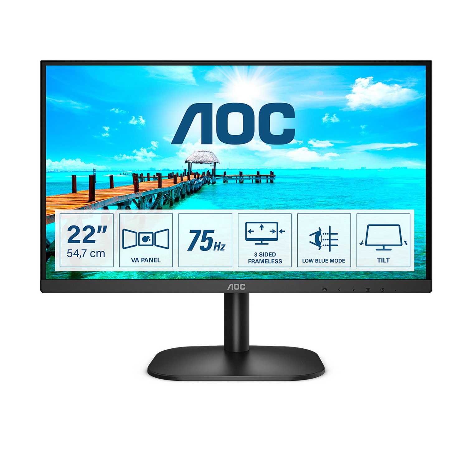 AOC 22" 22B2H/EU 1920x1080 VA 75Hz 4ms Widescreen Gaming Monitor