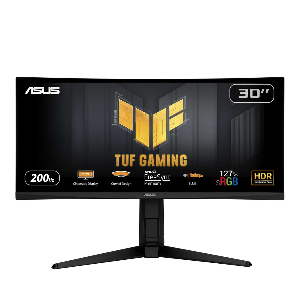 Asus - ASUS 30" TUF Gaming VG30VQL1A 2560x1080 VA 200Hz 1ms FreeSync Curved Widescreen Gaming Monitor