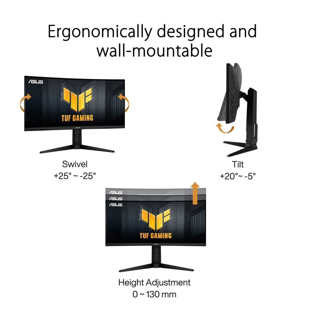 Asus - ASUS 30" TUF Gaming VG30VQL1A 2560x1080 VA 200Hz 1ms FreeSync Curved Widescreen Gaming Monitor