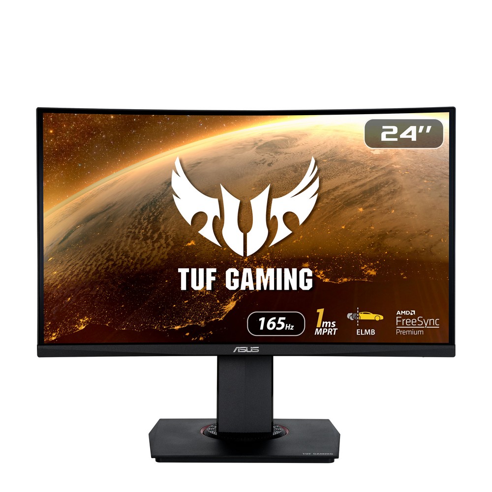 ASUS 24" TUF Gaming VG24VQR 1920x1080 VA 165Hz 1ms FreeSync Curved Widescreen Gaming Monitor
