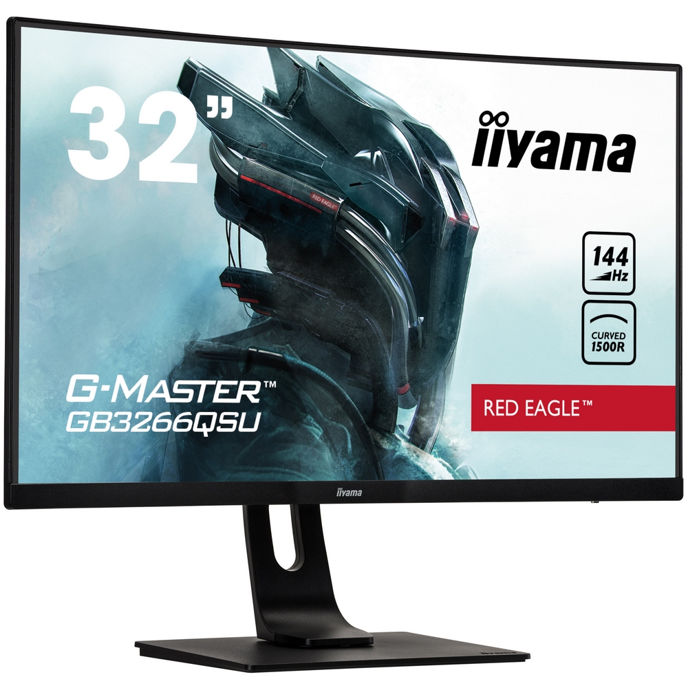 Iiyama - Iiyama 32" G-Master GB3266QSU-B1 2560x1440 VA 144Hz FreeSync 1ms Curved LED Gaming Monitor