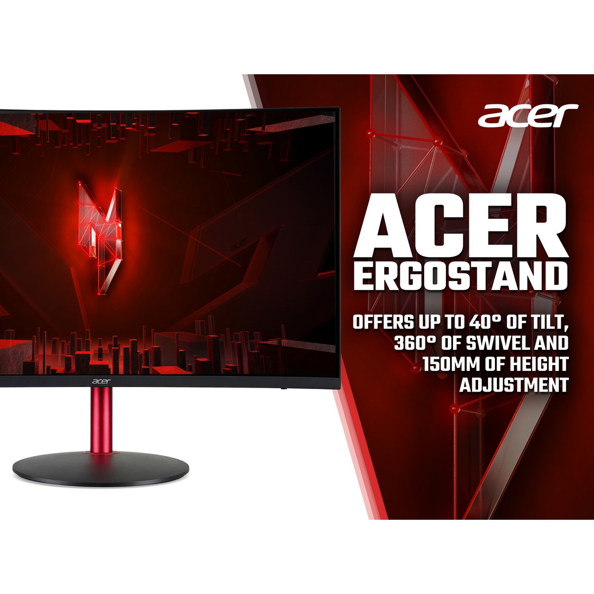 Acer - Acer Nitro 32" XZ322QUPbmiiphx 2560x1440 VA 165Hz 1ms FreeSync HDR Curved Widescreen Gaming Monitor