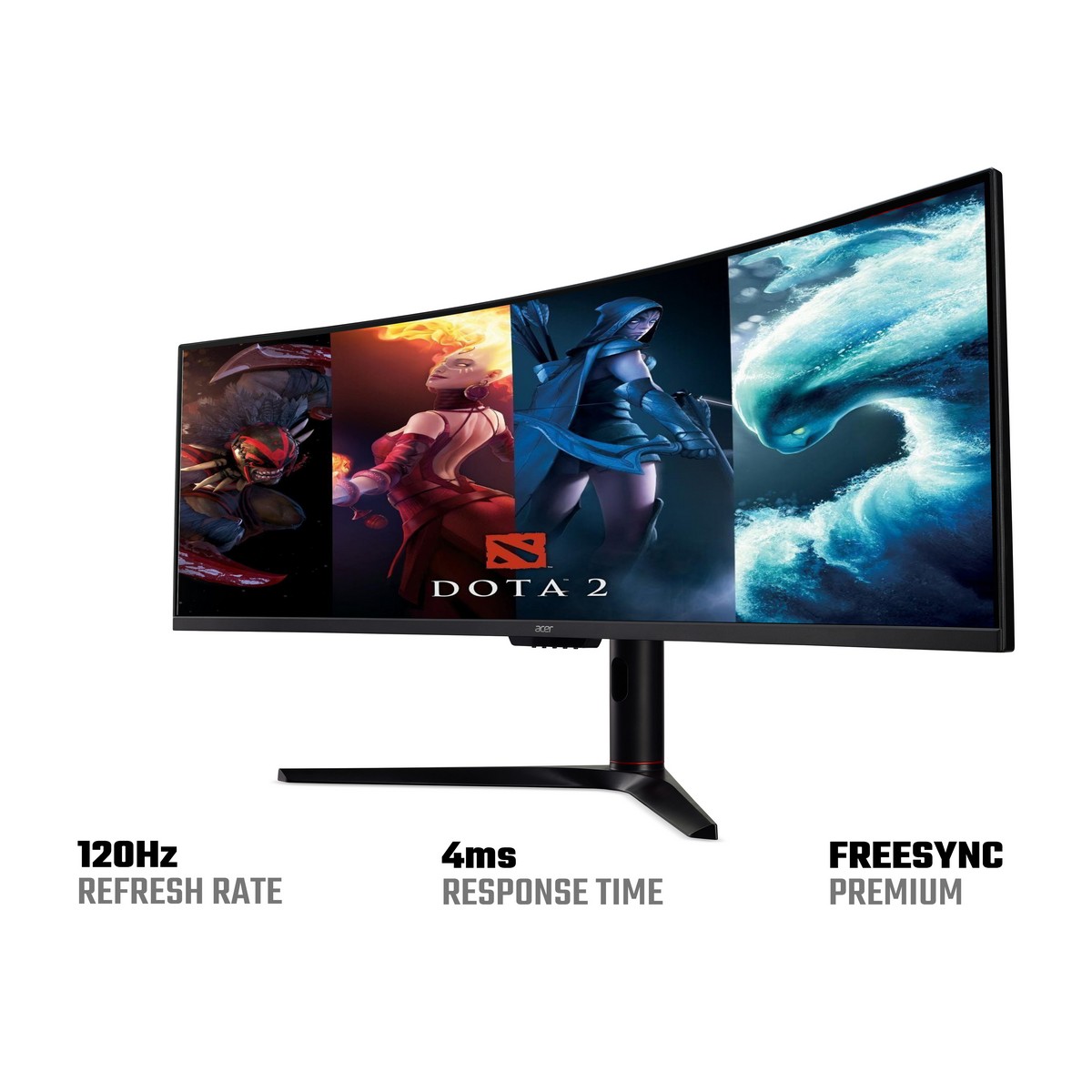 Acer - Acer Nitro 49" EI491CUR Sbmiipphx 5120x1440 VA 120Hz FreeSync HDR 400 Curved Ultrawide Gaming Monitor