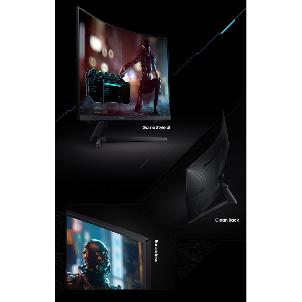 Samsung - Samsung 32" Odyssey G5 LS32AG550EPXXU 2560x1440 VA 165Hz 1ms FreeSync Premium Curved Gaming Monitor