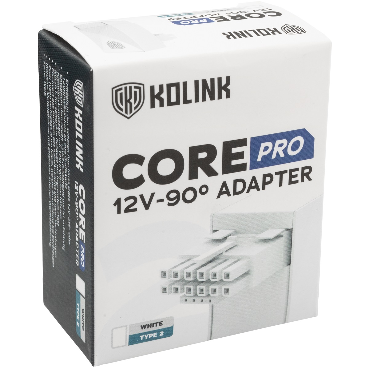 Kolink - Kolink Core Pro 12VHPWR 16-Pin 90 Degree Adapter - Type 2 - White