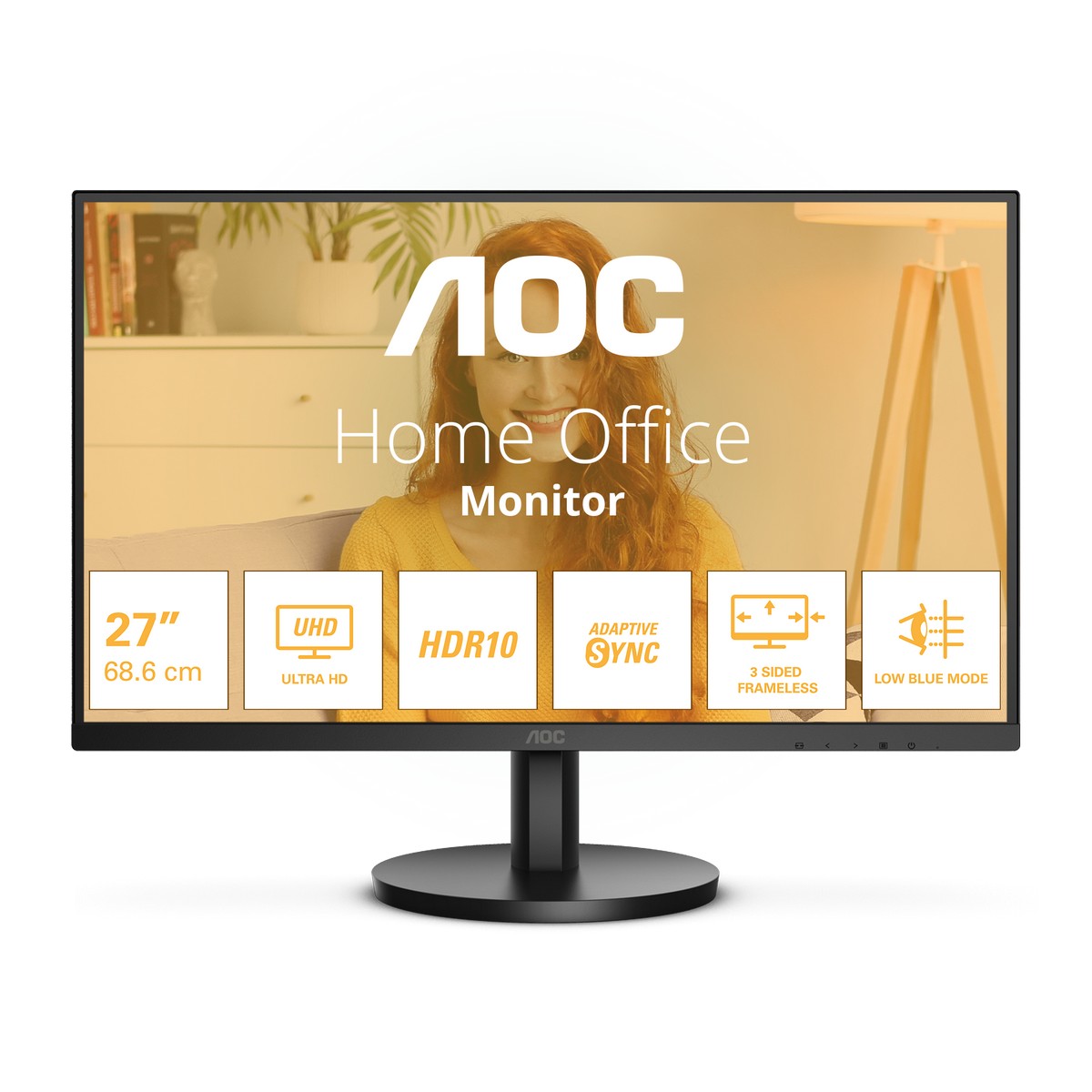 AOC - AOC 27" U27B3M VA 3840x2160 VA 60Hz 4ms HDR10 FreeSync Gaming Monitor