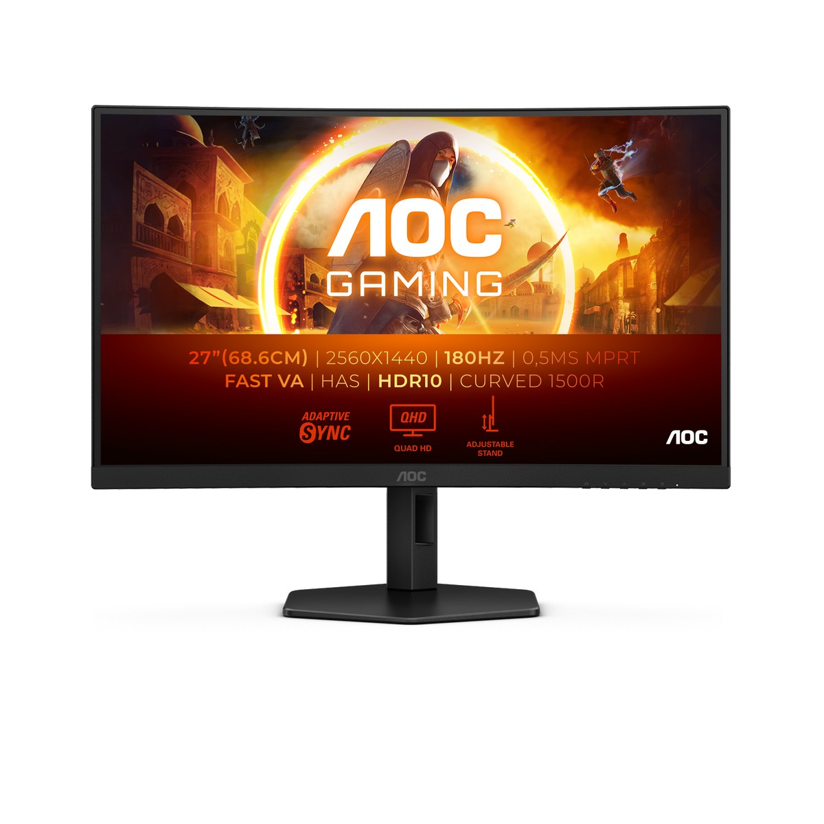 AOC 27" CQ27G4X 2560x1440 VA 180Hz 1ms A-Sync Curved Widescrteen Gaming Monitor