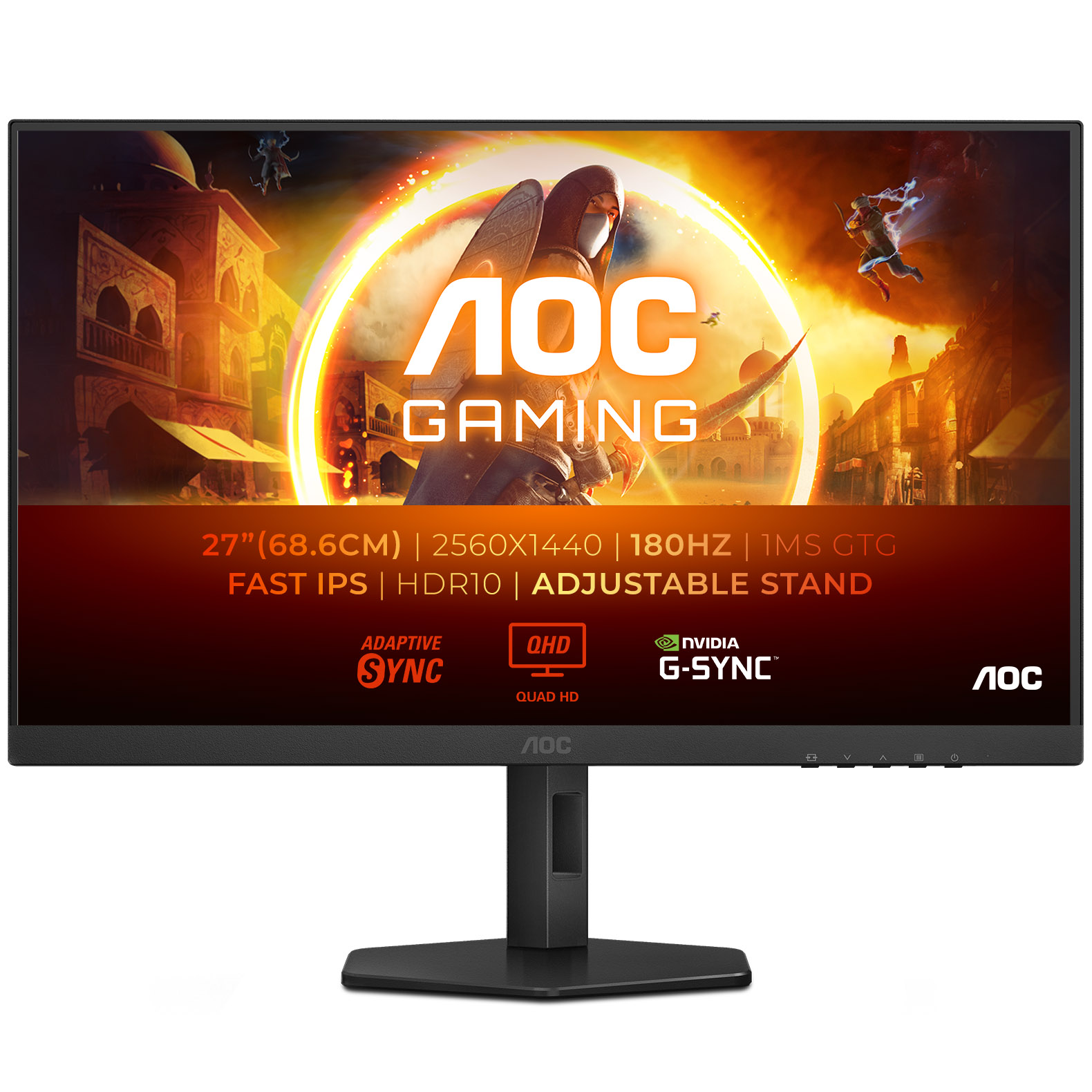 AOC 27" Q27G4XF 2560x1440 Fast IPS 180Hz 1ms A-Sync Widescreen Gaming Monitor