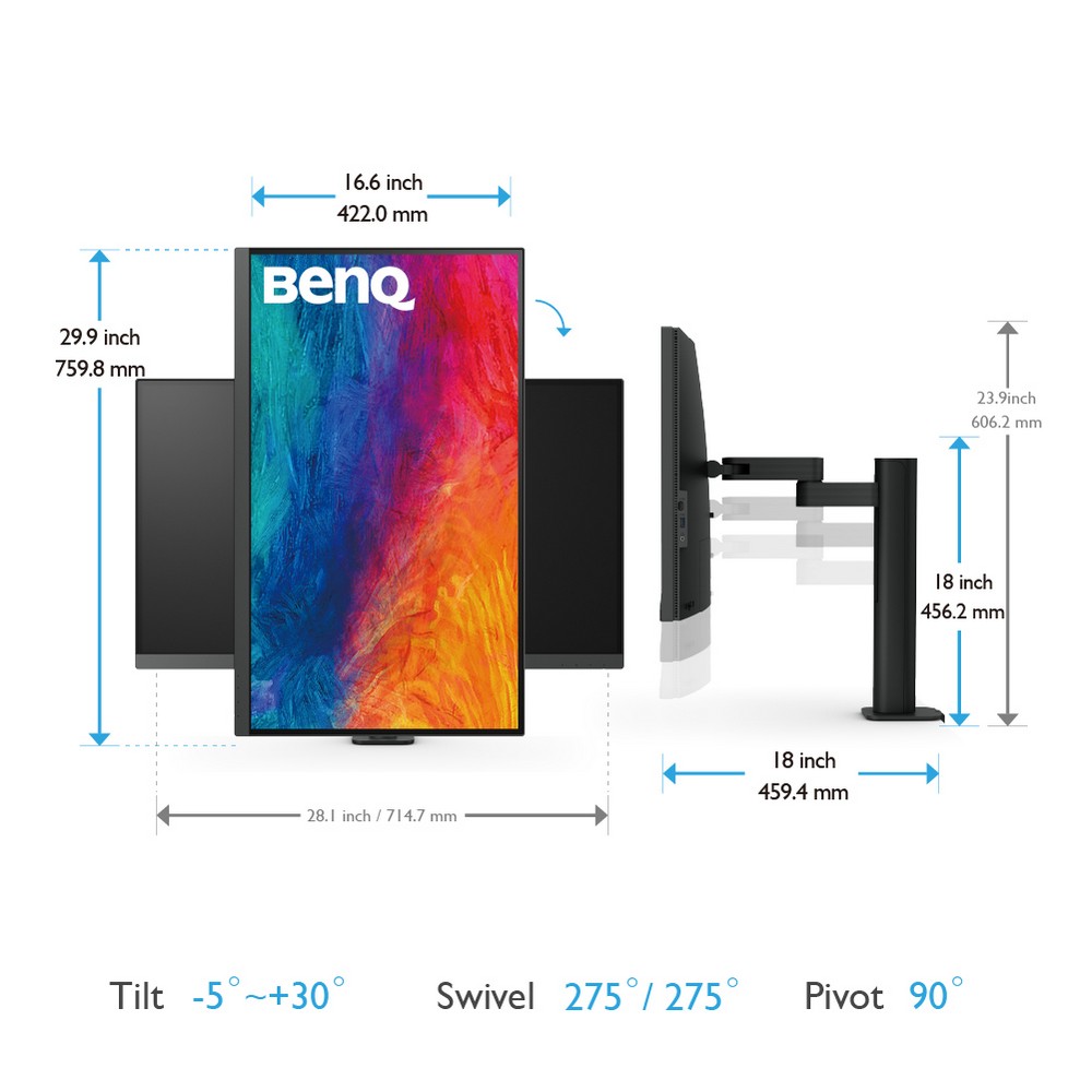 BenQ - BenQ 32 PD3205UA IPS 4K 3840 x 2160 IPS 60Hz 99% sRGB Design and Productivity Monitor