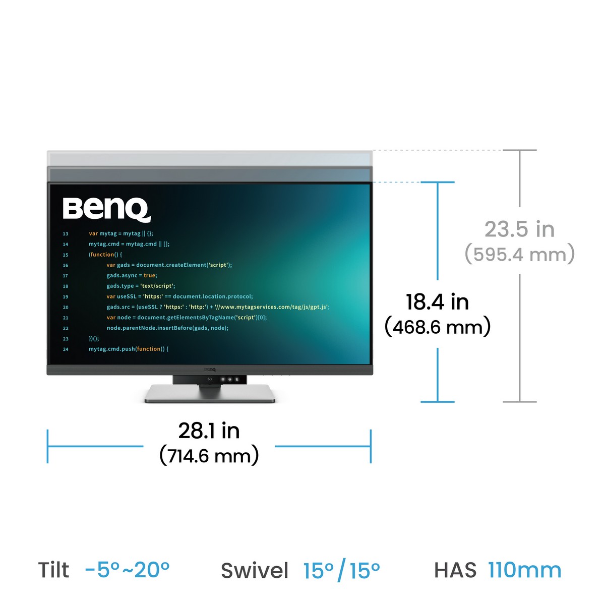 BenQ - BenQ 32" RD320U IPS 3840x2160 IPS 60HZ USB-C HDR10 P3 KVM 28 inch Programming Monitor